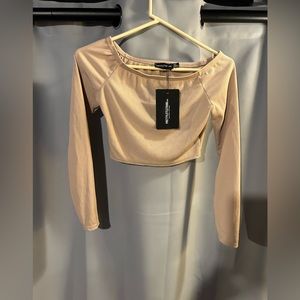 NWT nude ribbed crop top